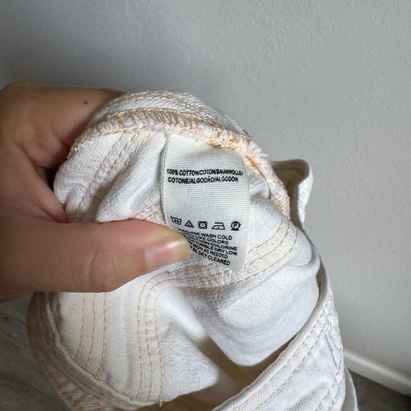 We the Free White Tan Embroidered Stripe Wide Leg Jeans Womens 29 Festival - Picture 6 of 6